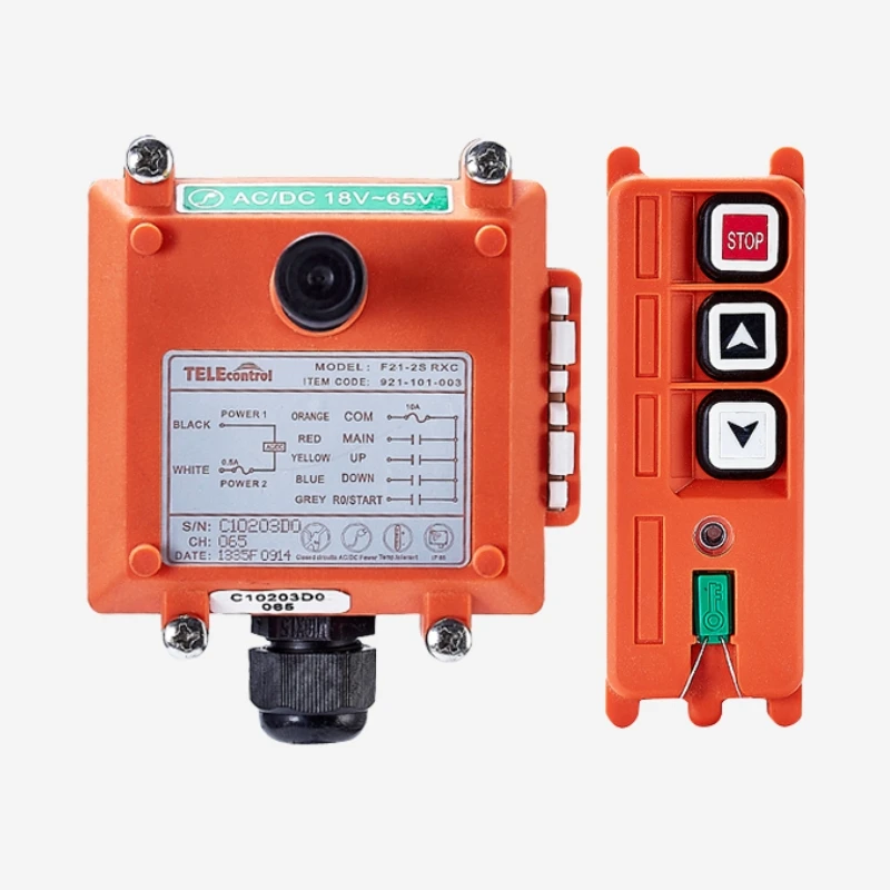 Telecontrol 2 button single speed wireless industrial remote control for hoist and winch  F21-2S