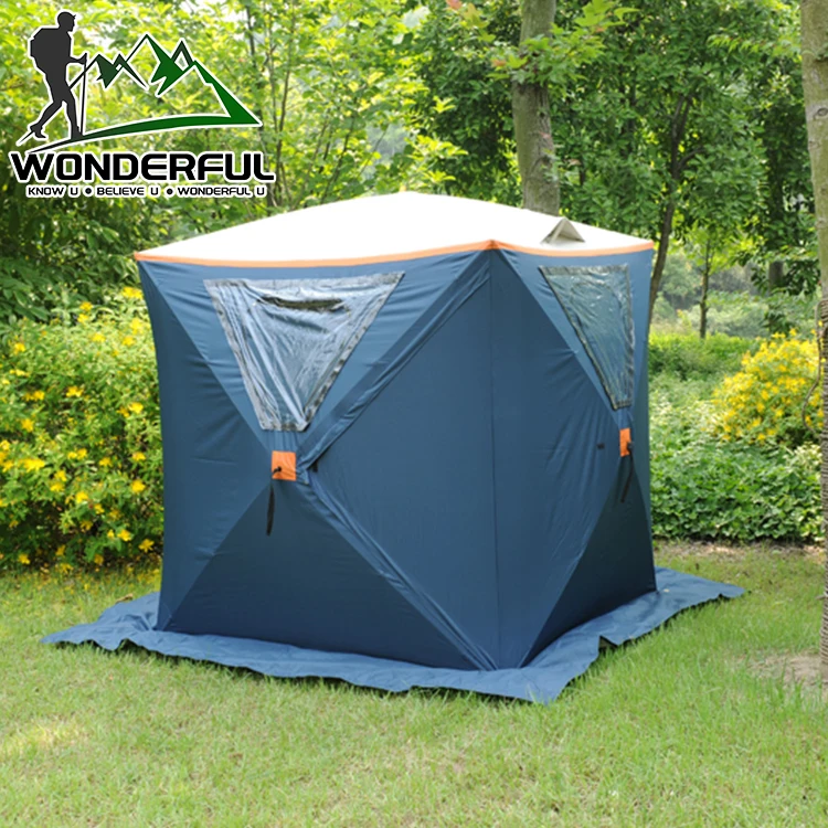 Wholesale Automatic 2 3 Person 300D Oxford Winter Outdoor Opening Cube Camping Pop Up Ice Fishing Tent