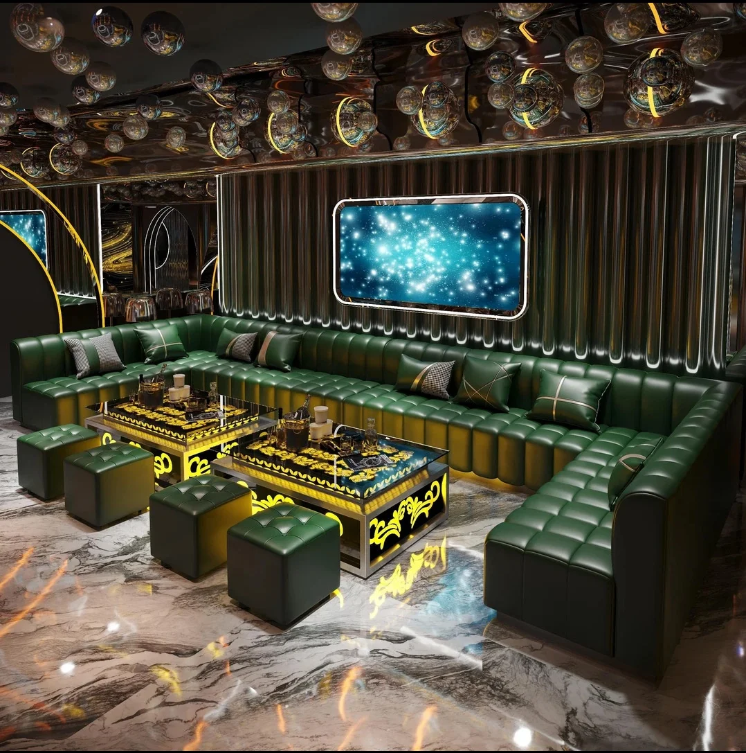 Youtai Wholesale Night Club Furniture luxury bar nightclub KTV sofa dining table chair combination Karaoke booth sofa