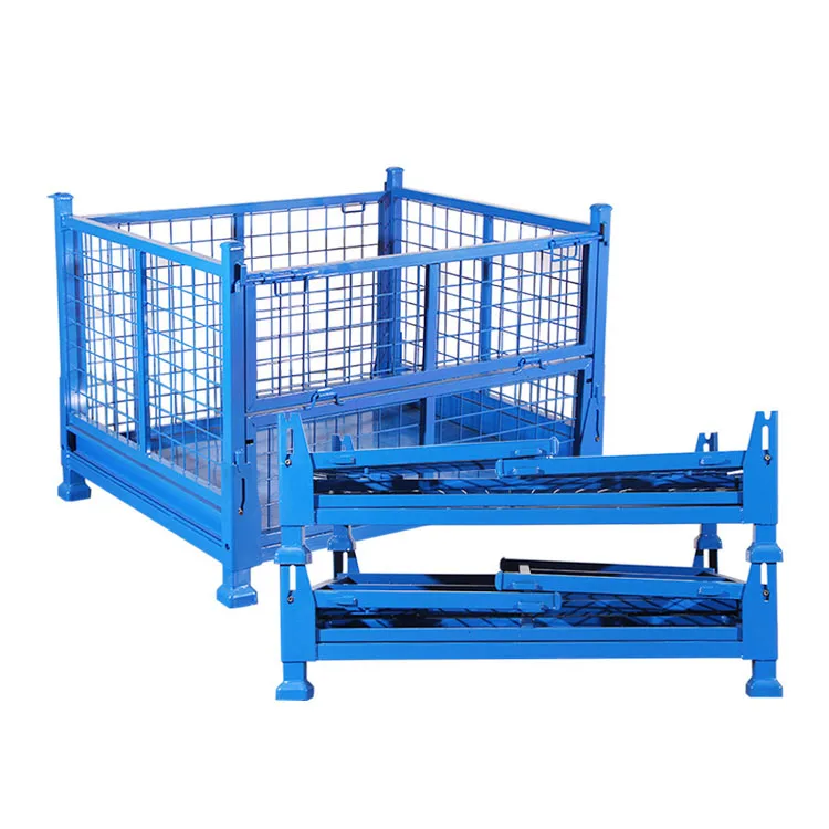 Heavy Duty Demountable Collapsible Rigid Metal Bulk Wire Mesh Storage Stacking Cage Containers