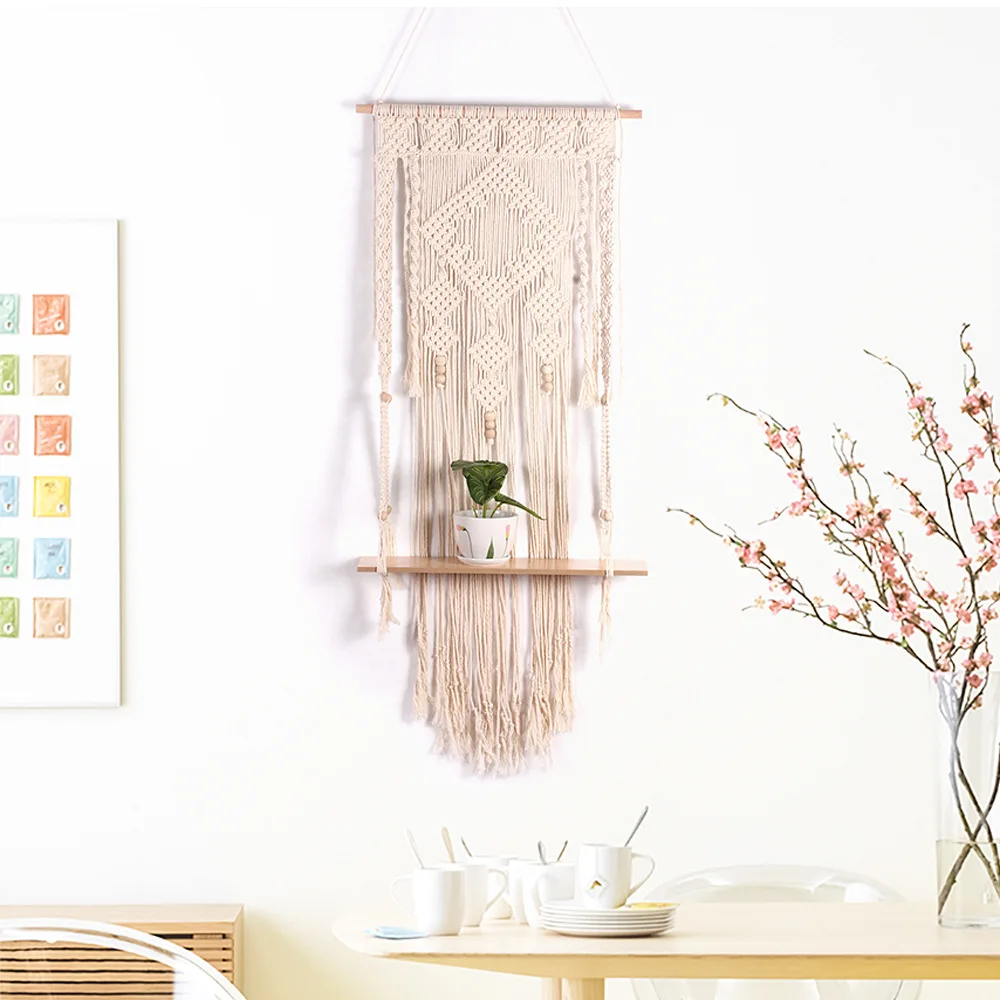 
wall hanging rack macrame wall hanging home decor hanging wall decoration 