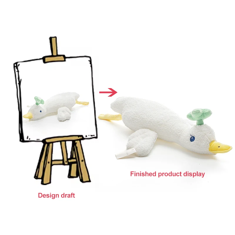Cute White Goose Plush Toys Kawaii Huge Duck Throw Pillow Sleep Cushion Stuffed Animal Toys