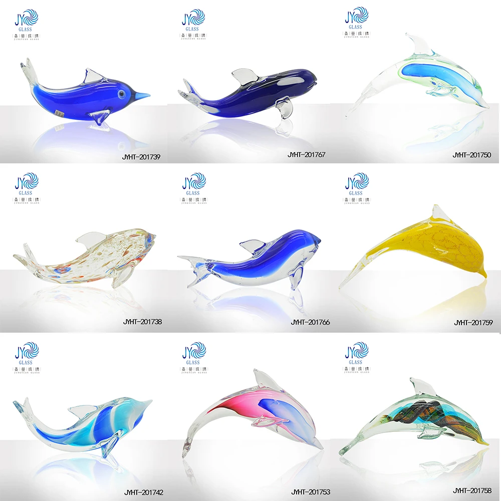 wholesale hand blown glass clown fish sculpture murano glass ocean sea animal ornaments for home decoration