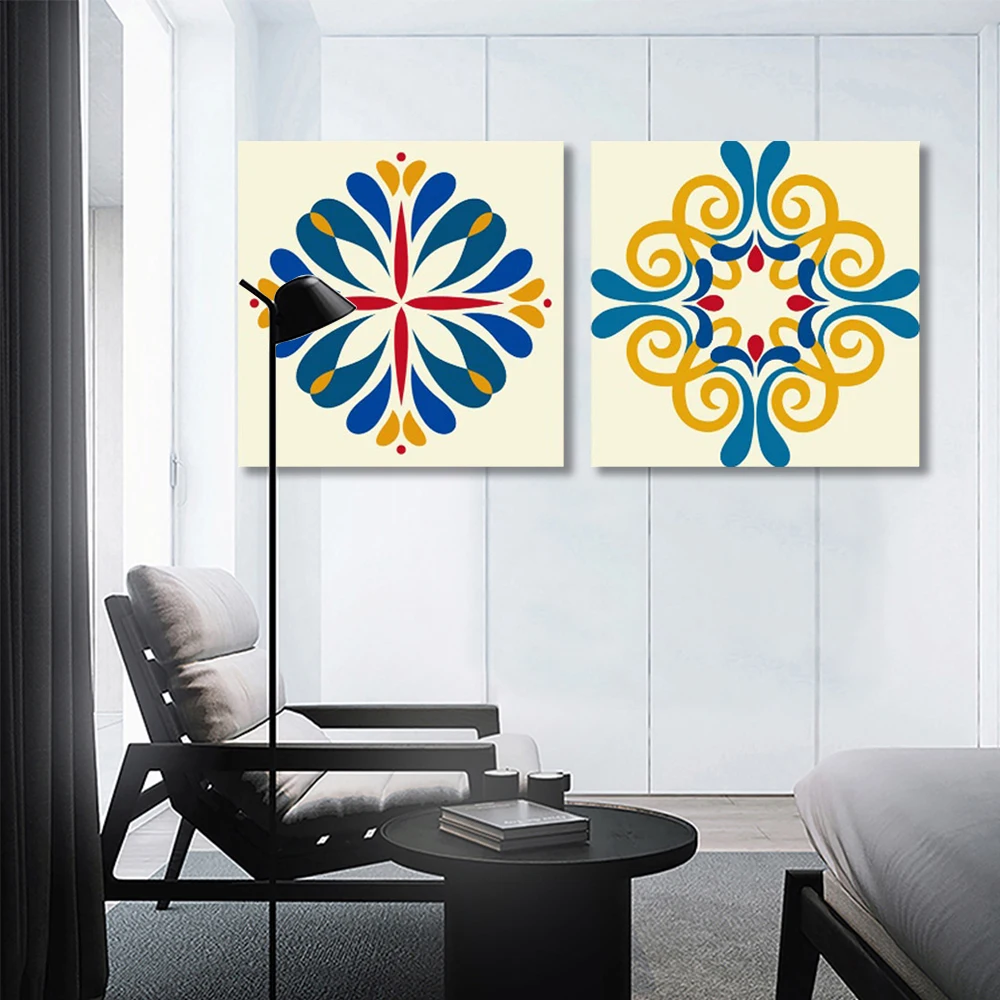 2 Panel Abstract Wall Art Pattern Design Canvas Floral CMYK Wall Deco Printed Canvas Art Sets Ink CARB Modern Stylish,modern