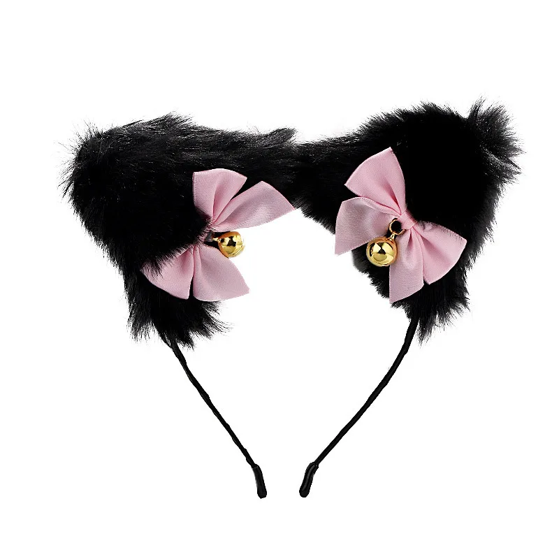 Wholesale Fashion Cos Cat Ears Bell Halloween Headwear Christmas Accessories Girls Hairbands