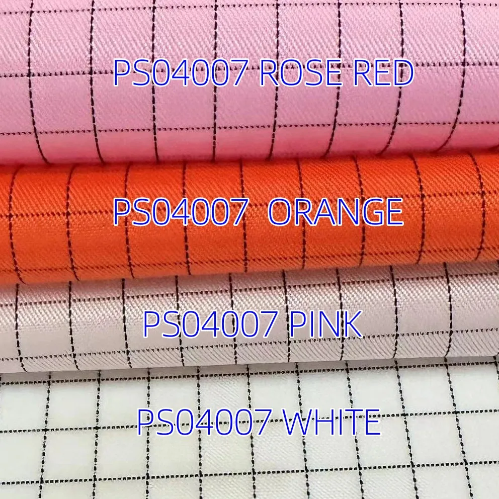 Wholesale 75D 100D Grass Green 5mm Polyester Carbon Fiber Stripe Grid Anti static Reusable Textile ESD Uniform Fabric