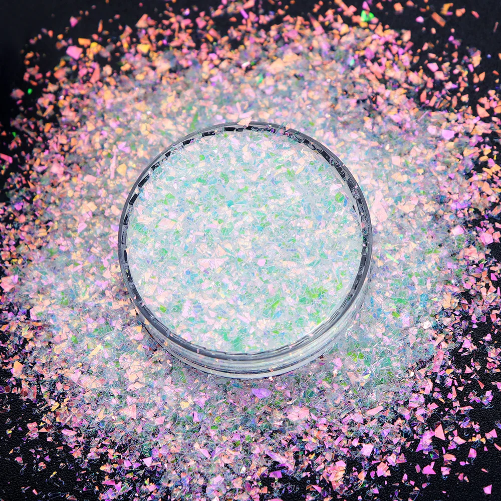 10ml nail art sequin magic color opal flakes shiny polarizing small fragments aurora glass paper foil flakes nail sequins