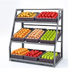 Customized Metal Multilayer Shop Store Vegetable Shelving Supermarket Vegetable Fruit Display Rack