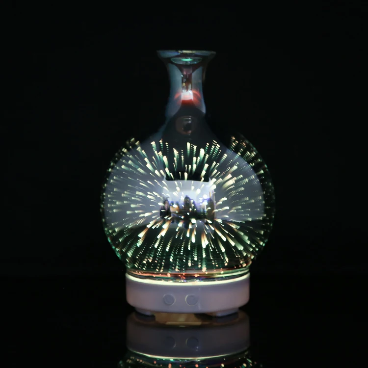 100 Ml Terrarium Humidifier 3D Light Multicolored Glass Ultrasonic Aroma Diffuser