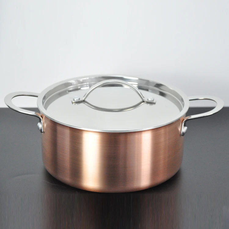 OEM factory 10pcs stainless steel copper pots and pans cookware set for home kitchen cooking