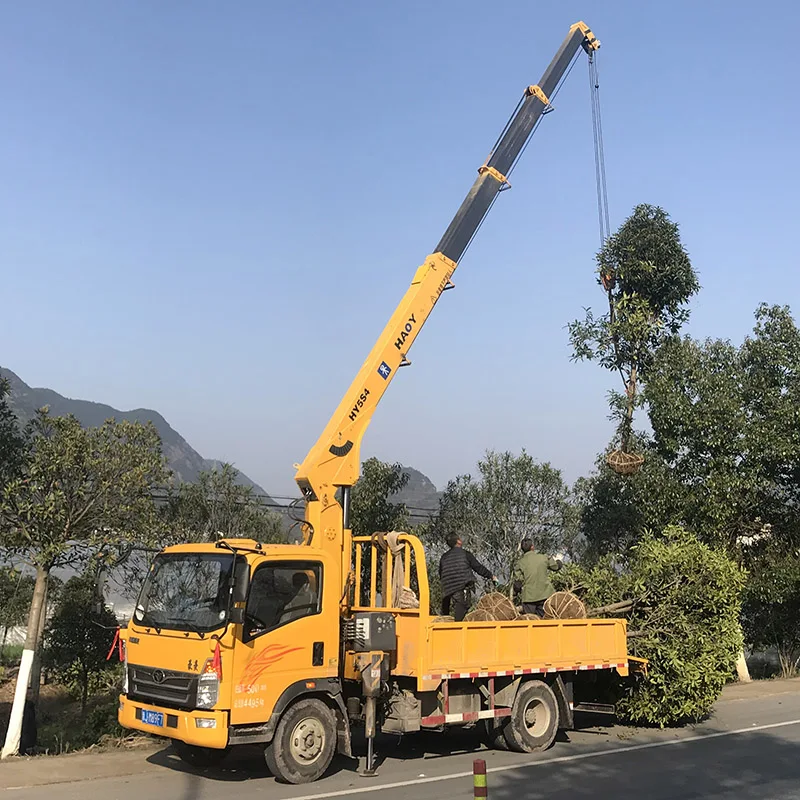 5 ton mobile truck crane loader lorry mounted hydraulic rc control