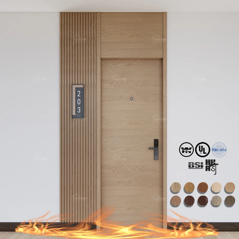 USA standard WHI listed luxury fire doors for hotel bespoke fireproof doors for apartment modern fire-resistant doors