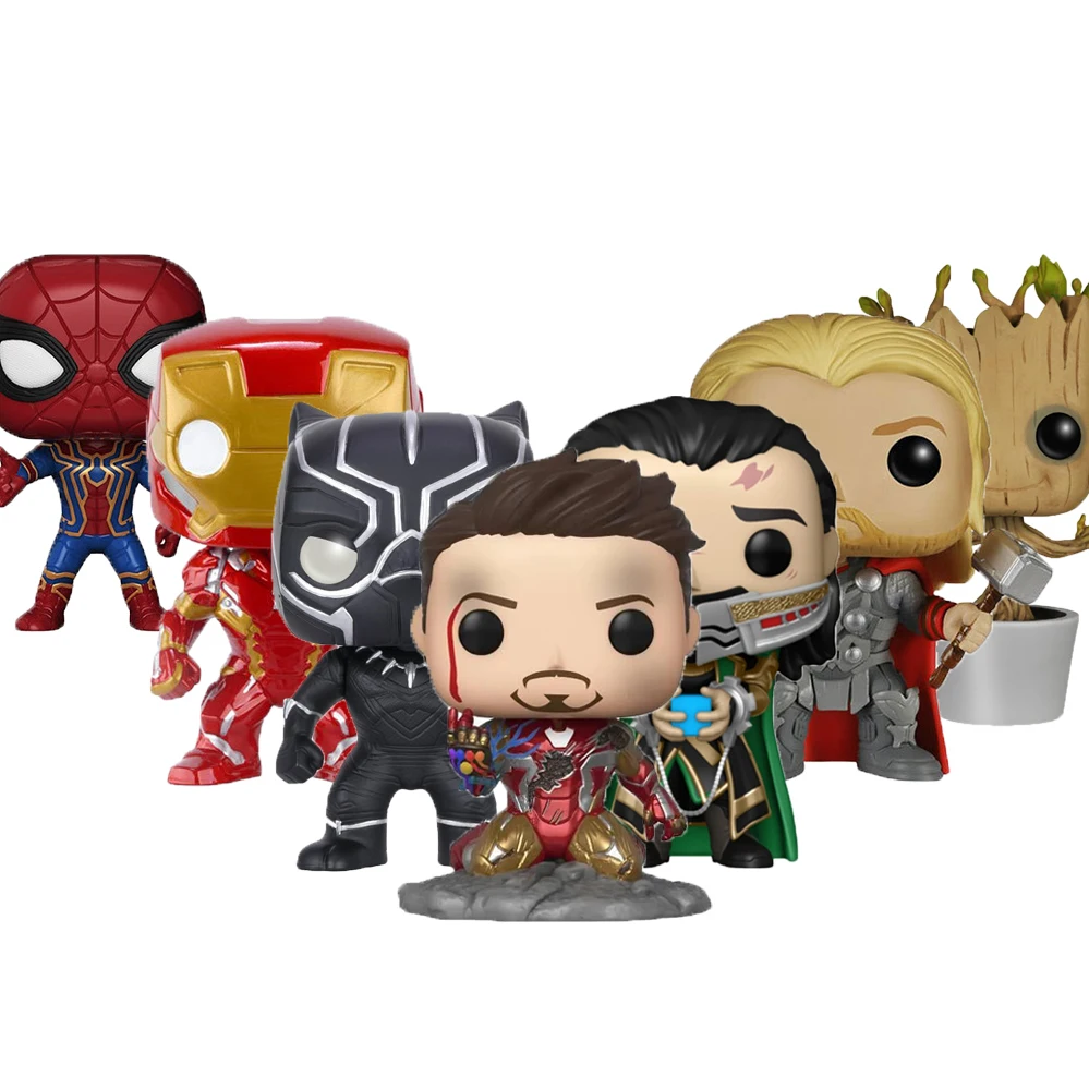 Экшн-фигурка FUNKO POP из ПВХ #286 Thor #911 Spiderman #285 Ironman #288 American Cpatin #36 LOKI #68 The-HULK #574 Железный