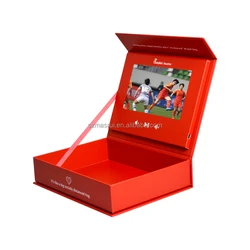 Fashion design flower greeting jewelry video presentation gift box with lcd screen