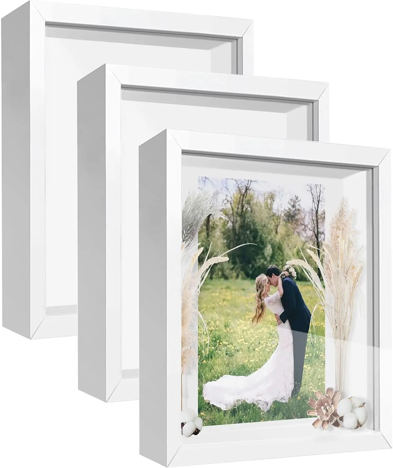 Wholesale Customized Wood Frame Display Case with Letter Stickers Photo Frames of Various Sizes for Shadow Box Displays
