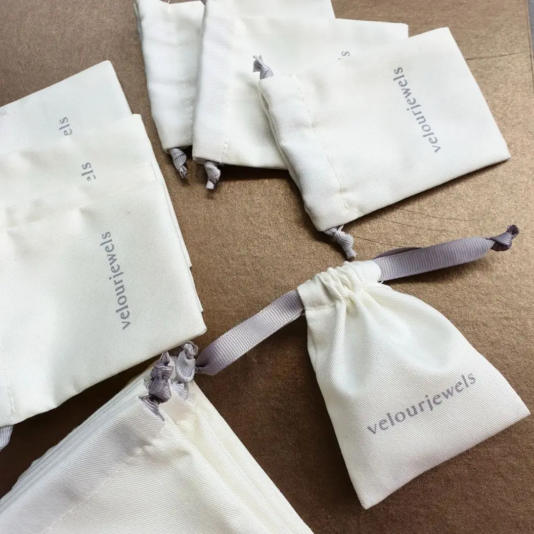 Natural Small Cotton Gift canvas fabric muslin Drawstring Bag Cotton Double String Linen Jewelry Drawstring Bag