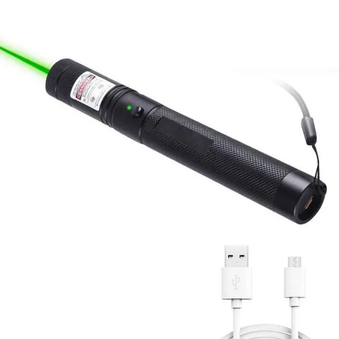 Laser USB Rechargeable Charging Flahslight 532nm Green Pointer Flashlights With 303 Star Cap