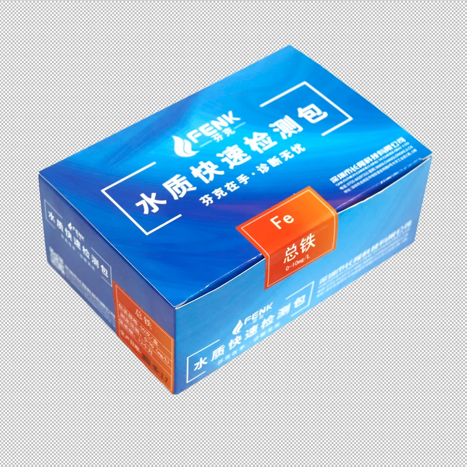 Easy operation total iron rapid detection kits of FENK with 50 tubes reagents each box test range 0-0.2-0.5-1-2-5-10mg/L