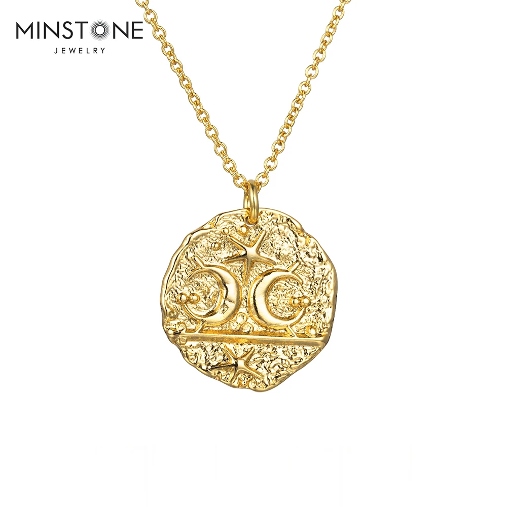 2022 14K gold moon star lion eyes round pendant medallion choker for Women vintage necklace victorian jewelry memorial jewelry