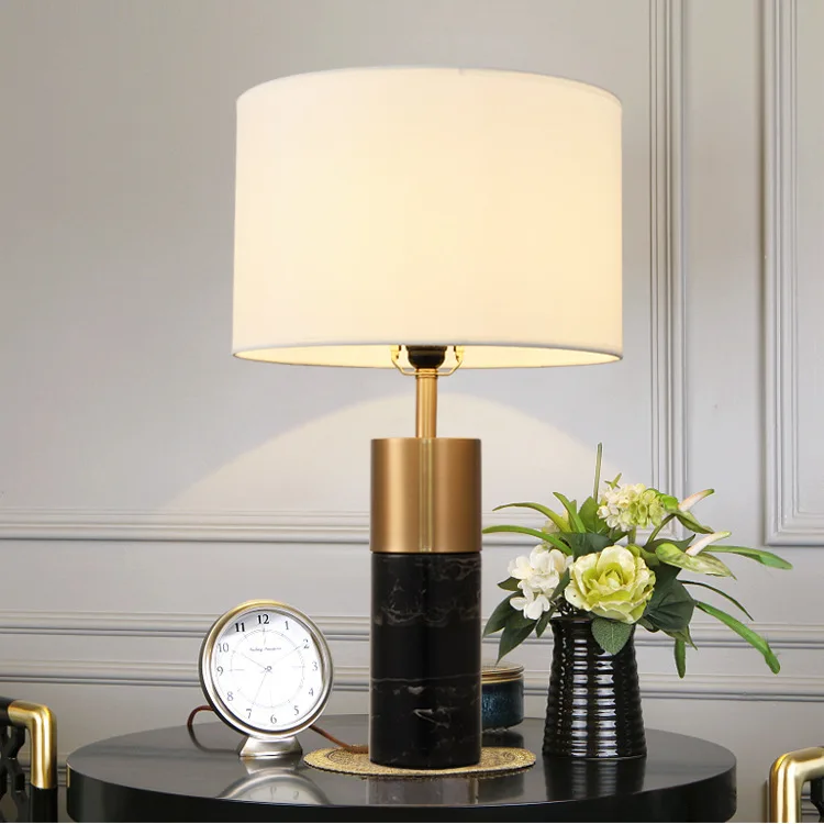 Yushi Group Nordic Marble Desk Lamp Modern Retro Bedroom Post-Modern Decoration Personalized Creative Small Table Lamp Light