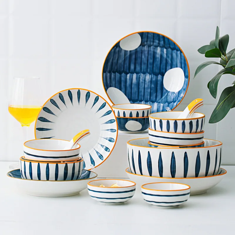 Nordic Style Ceramic Tableware With Bowl And Dish Dinner Sets