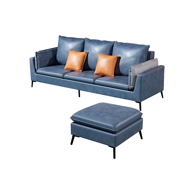 Low Price Cheap Simple Design Shaped Contemporary Sectional Couch Modern Sofa Attached a Separate Seat