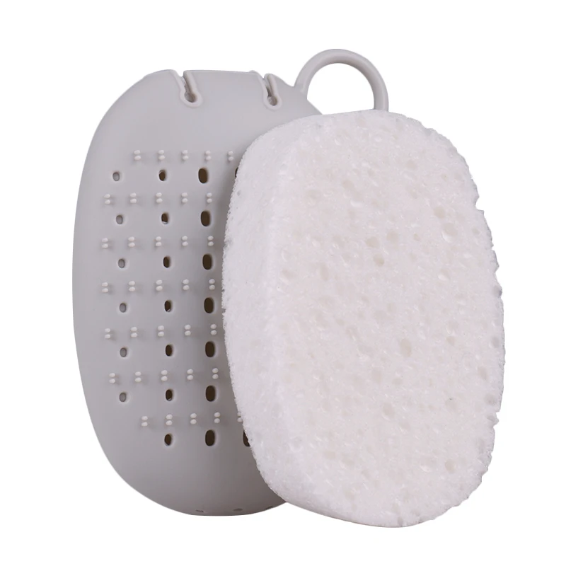 2 in 1 silicone soap case Blistering Loofah Sponge Bath Body Brush for Exfoliating