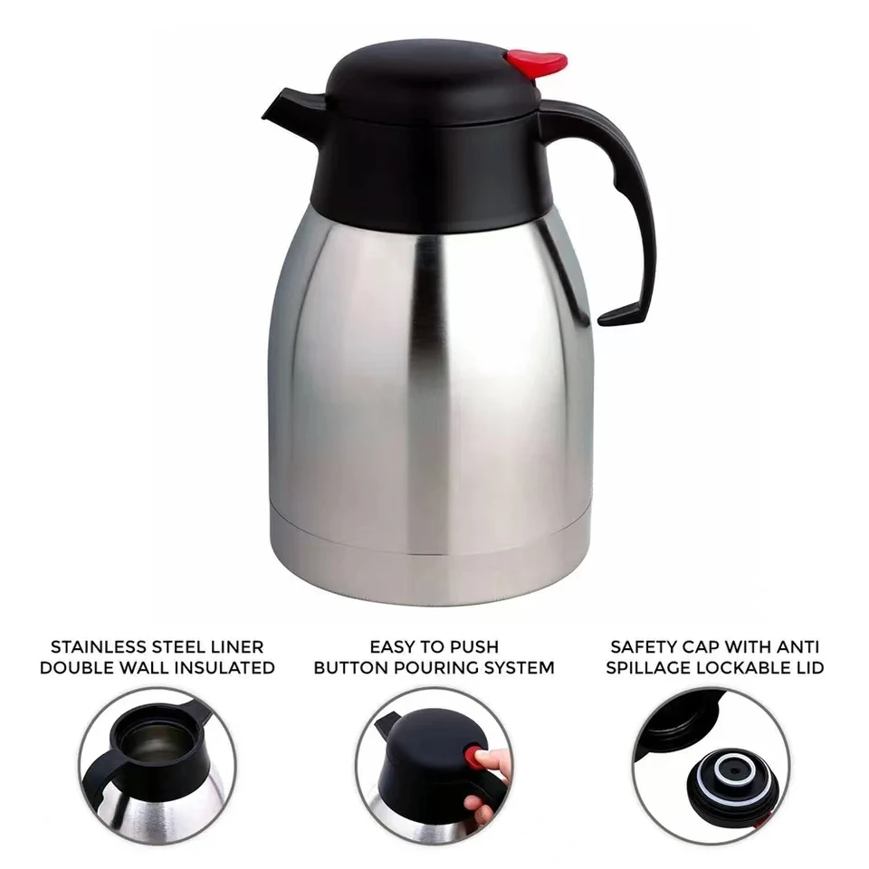 Insulation Double Wall 1.2L/1.5L/2.0L/2.5L Thermos Stainless Steel Coffee Pots Vacuum Jug Thermal Flask
