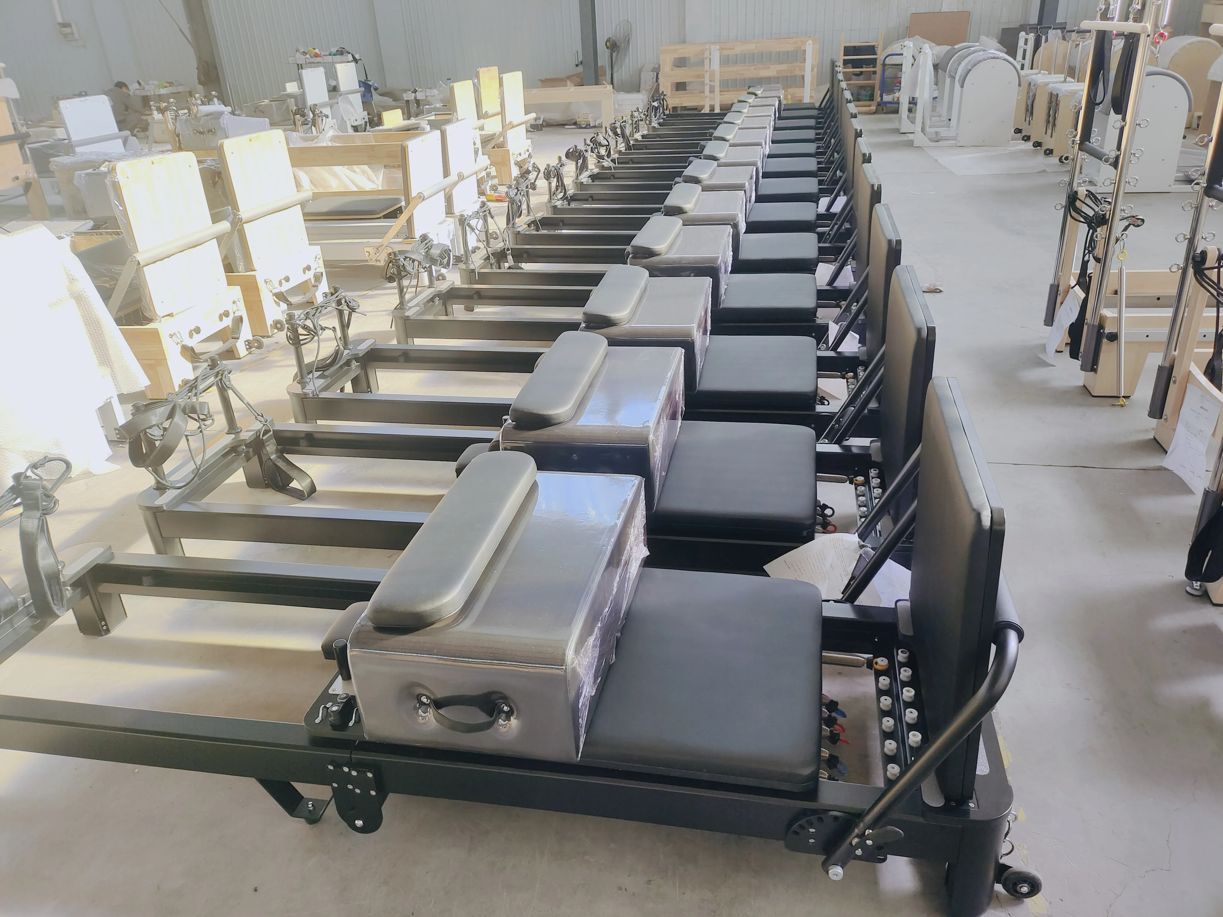 machine folding aluminum foldable yoga training pilates reformers equipment