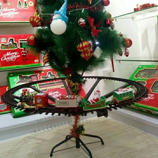 Christmas Decorations Battery Operated Railway Rail Train can be hung on the Christmas Tree Raiway Train Toys