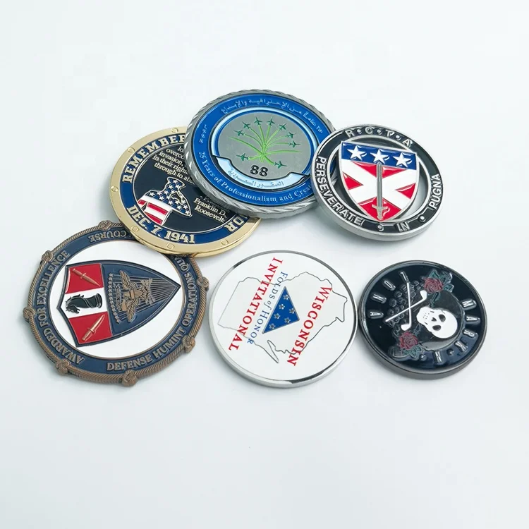 20 Years Factory Gold Silver Brass Coin Zinc Alloy Metal Challenge Coin Custom Design 3D 2d Enamel Coin Collection for Souvenir