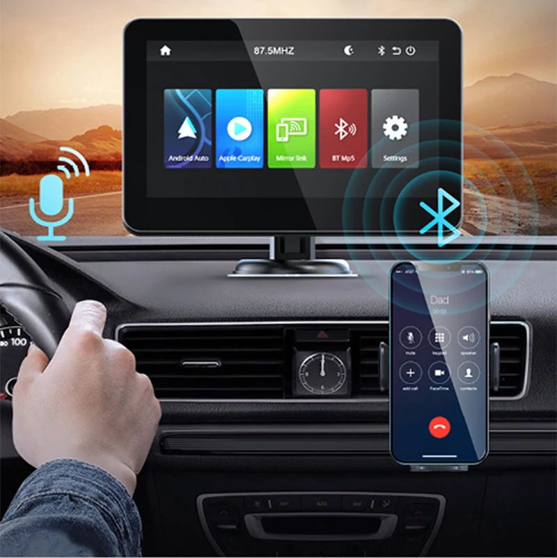 Сенсорный экран беспроводной carplay Android Auto Универсальный Автомобильный Радио плеер Wifi BT FM AUX Видео Портативный GPS навигация