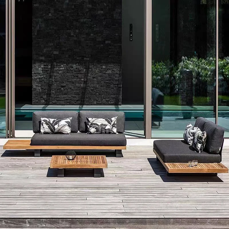 Wooden Outdoor Sofa for Resort Leisure Hotel Garden Swimming Pool-Patio Sofa Set Sun Lounger Sun Beds Beach Lounge