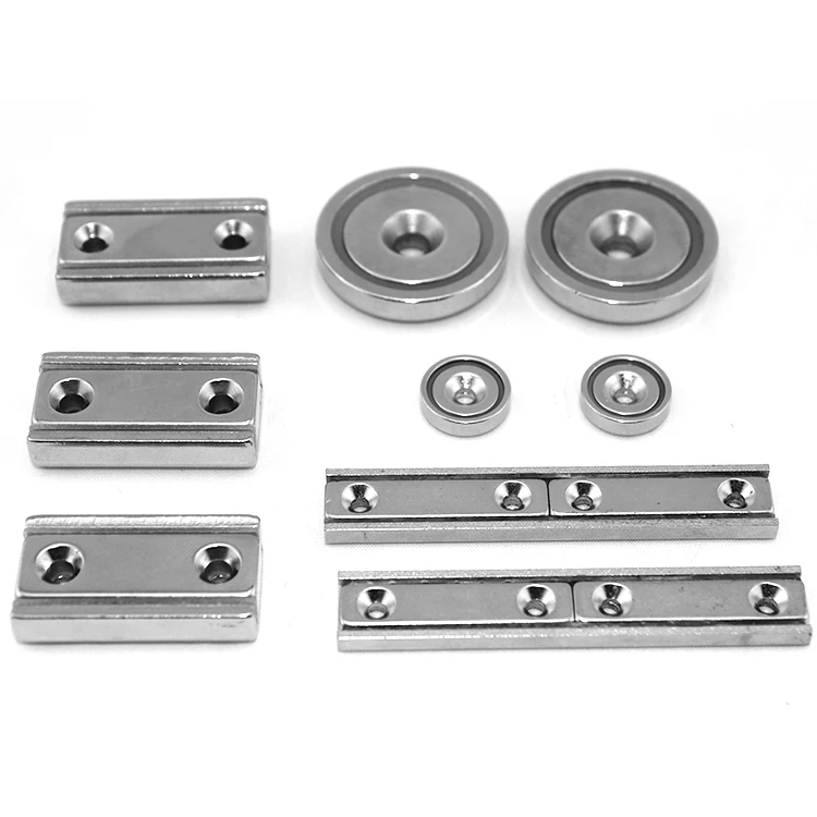 Strong Pull Force Cheap Ndfeb Neodymium Cup Pot Magnet With Countersunk Holes Screws