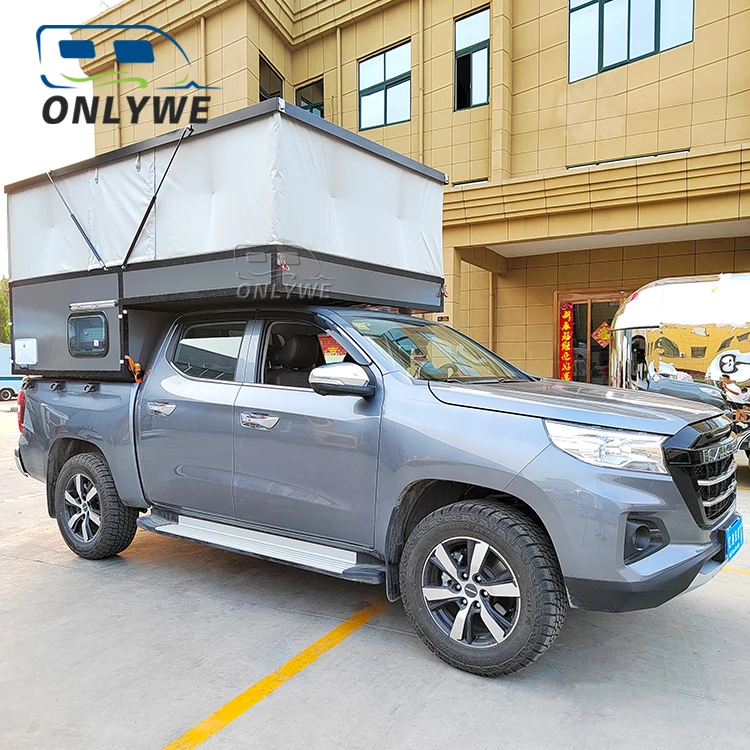 ONLYWE Off Road Pickup Truck Bed Camper Slide In Pop Up Flatbed Truck Camper 4x4 Overland Expedition Truck Camper for Pickup