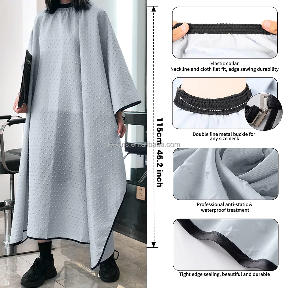 Hot Selling Custom Logo Antistatic Waterproof Polyester 3D Star Pattern Design Barber Hairdressing Cape for Haircutting Salon