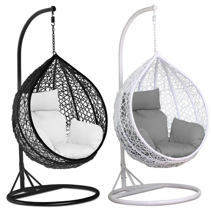 Hot sale outdoor patio furniture rattan swing Chairs Single Patio Swings Balcony Ceiling Rocking Cushion