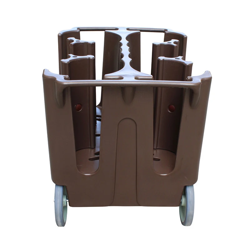 Hotel Restaurant Plastic Dishes Storage Trolley Adjustable Plate Caddy