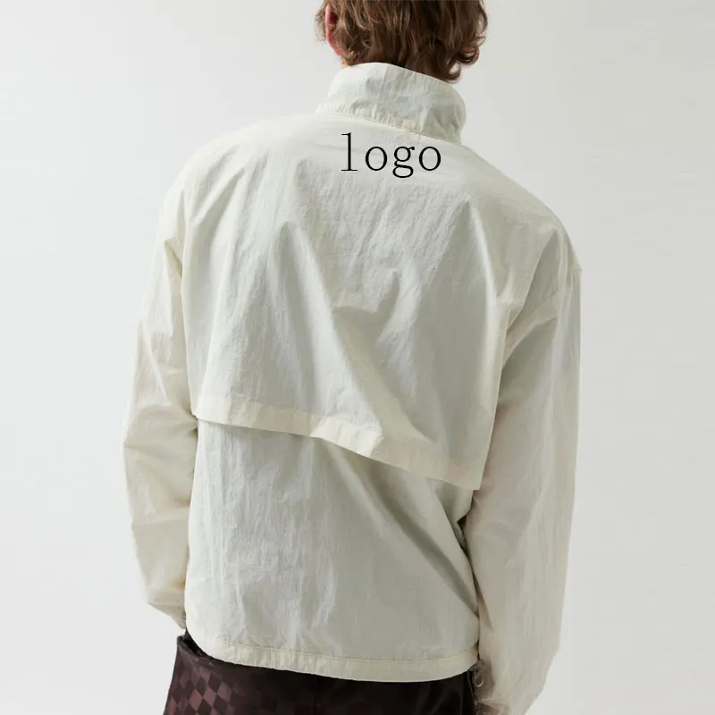 Wholesale Custom Lightweight Windbreaker Men Jacket 1/4 Zip lightweight Running Sports Jacket