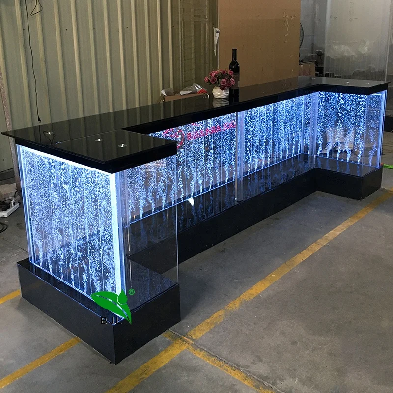 
modern fashionable beauty aquarium LED acrylic counter night club bar furniture 