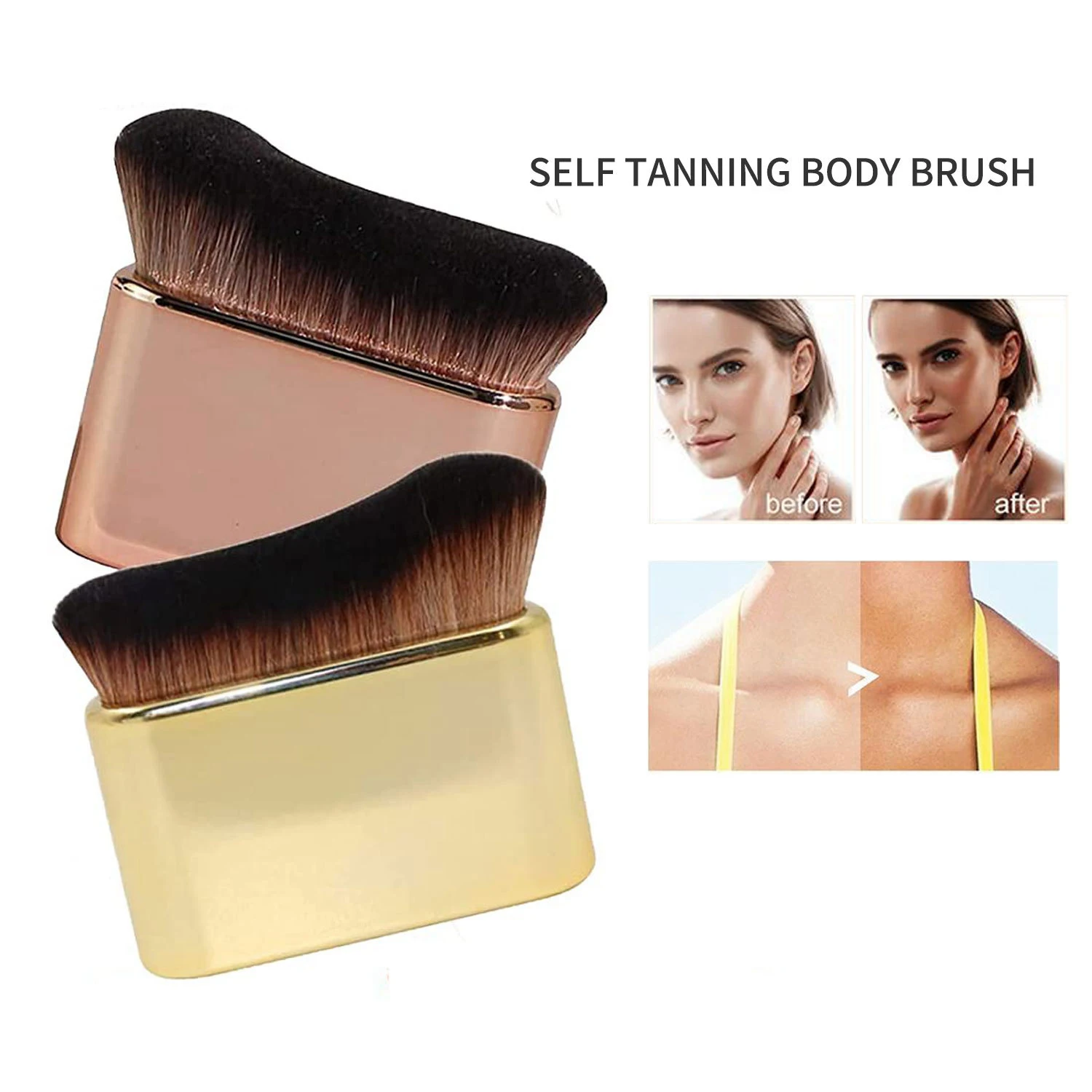 Custom Box Self Tanner Cream Bronzer Brush Self Tanning Applicator Brush Foundation Body Makeup Powder Brush With Private LOGO