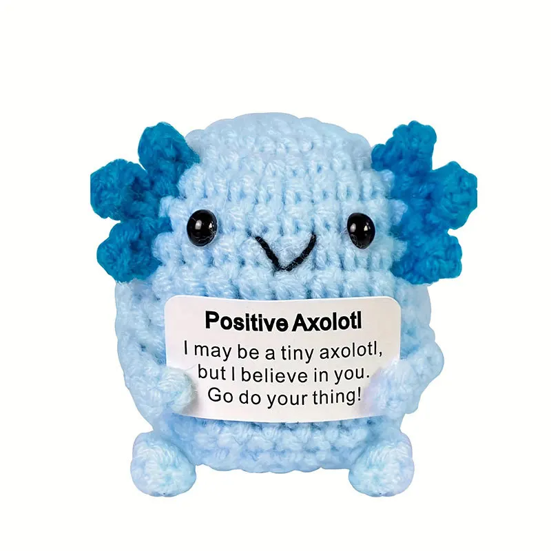 Wholesale Custom  Stuffed PP Cotton Dolls Bear Rabbit Axolotl Yarn Knitted Crochet Toy