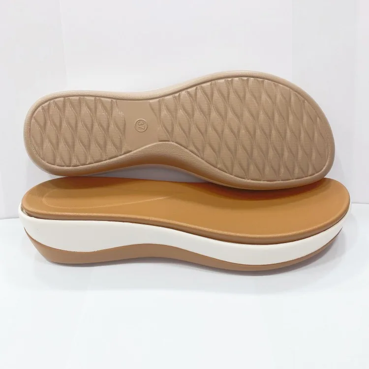 New Design Beach Double Sandals Outsole TPR Bottom Polyurethane Flat Pu Material Women Slipper Sole