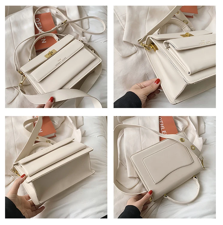 Guangzhou Factory Classic Luxury Underarm Bag Pure Solid Color Handbag PU Leather Shoulder Bag