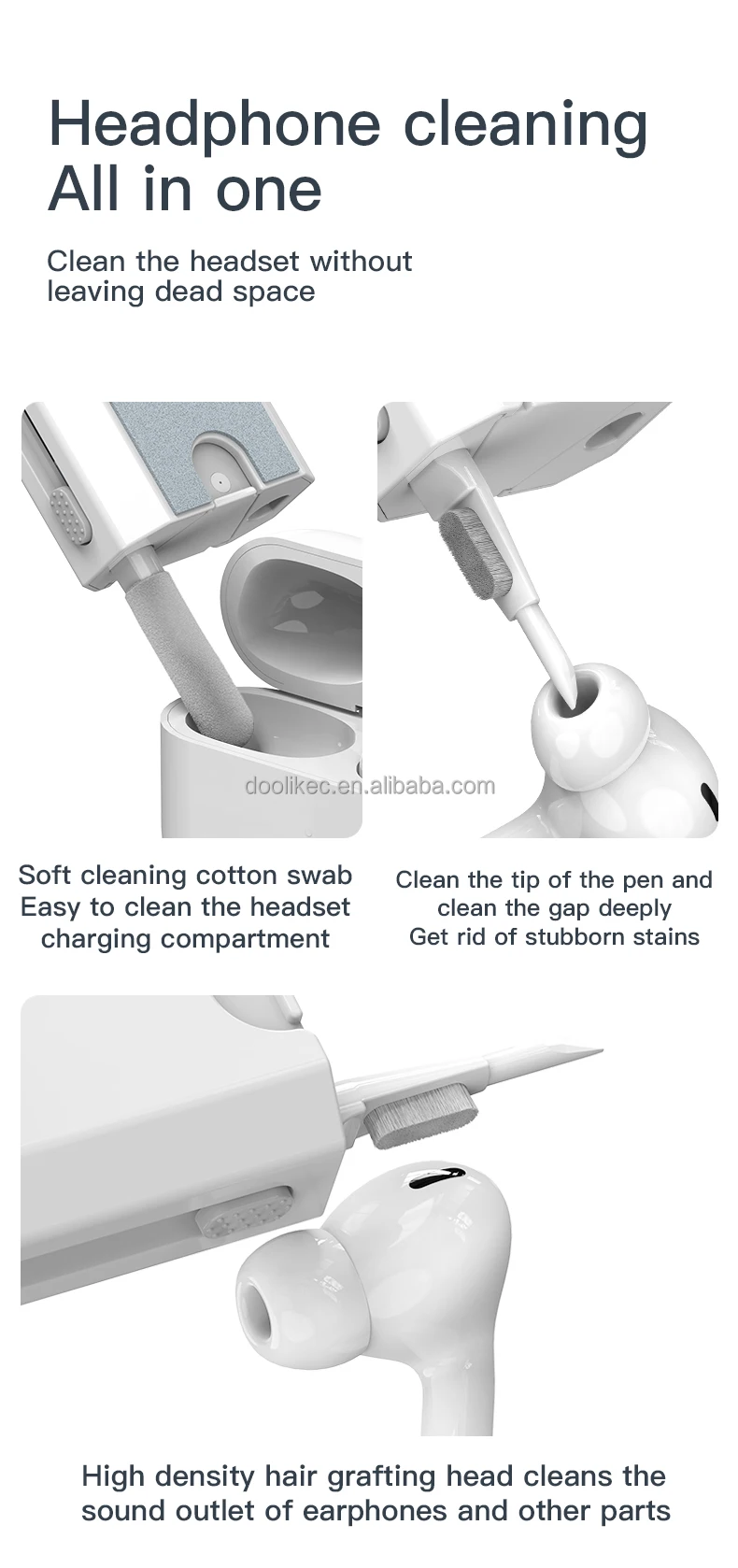 7 in 1 Multifunctional Computer Keyboard Cleaner Headphone Cleaning Brush Kit For Airpods For Macbook Screen