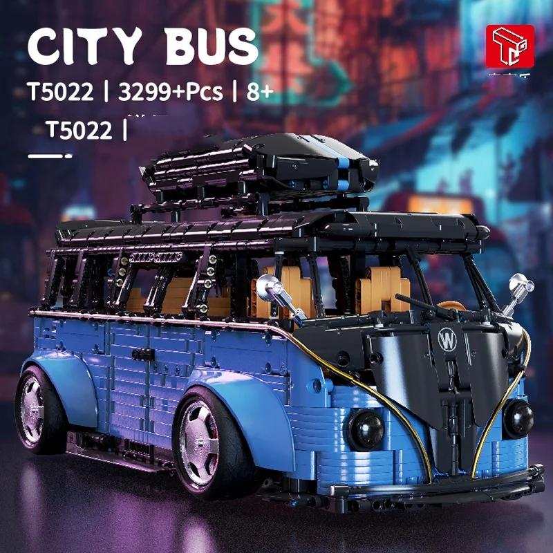 Новые строительные блоки игрушки с гальваническим покрытием 1:8 T2 путешествия Кемпинг RV сборка пульт дистанционного управления play T5022