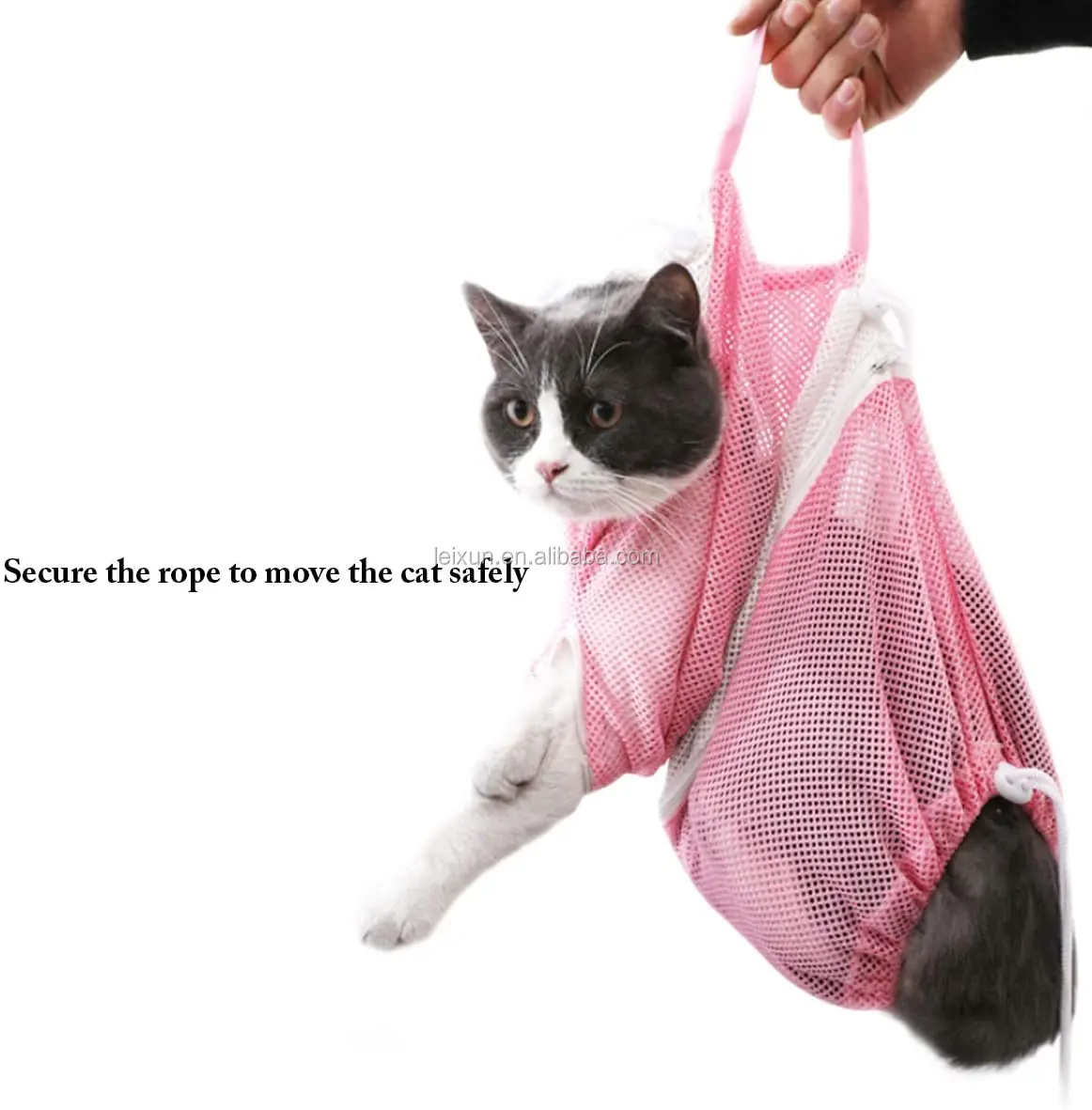 
Multifunctional djustable Breathable Anti-Bite and Anti-Scratch Restraint Bag Cat Washing Shower Bathing Bag with handle 