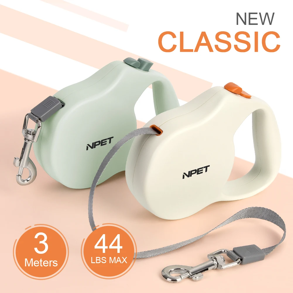 Strong nylon tape adjustable retractable automatic dog leash with brake
