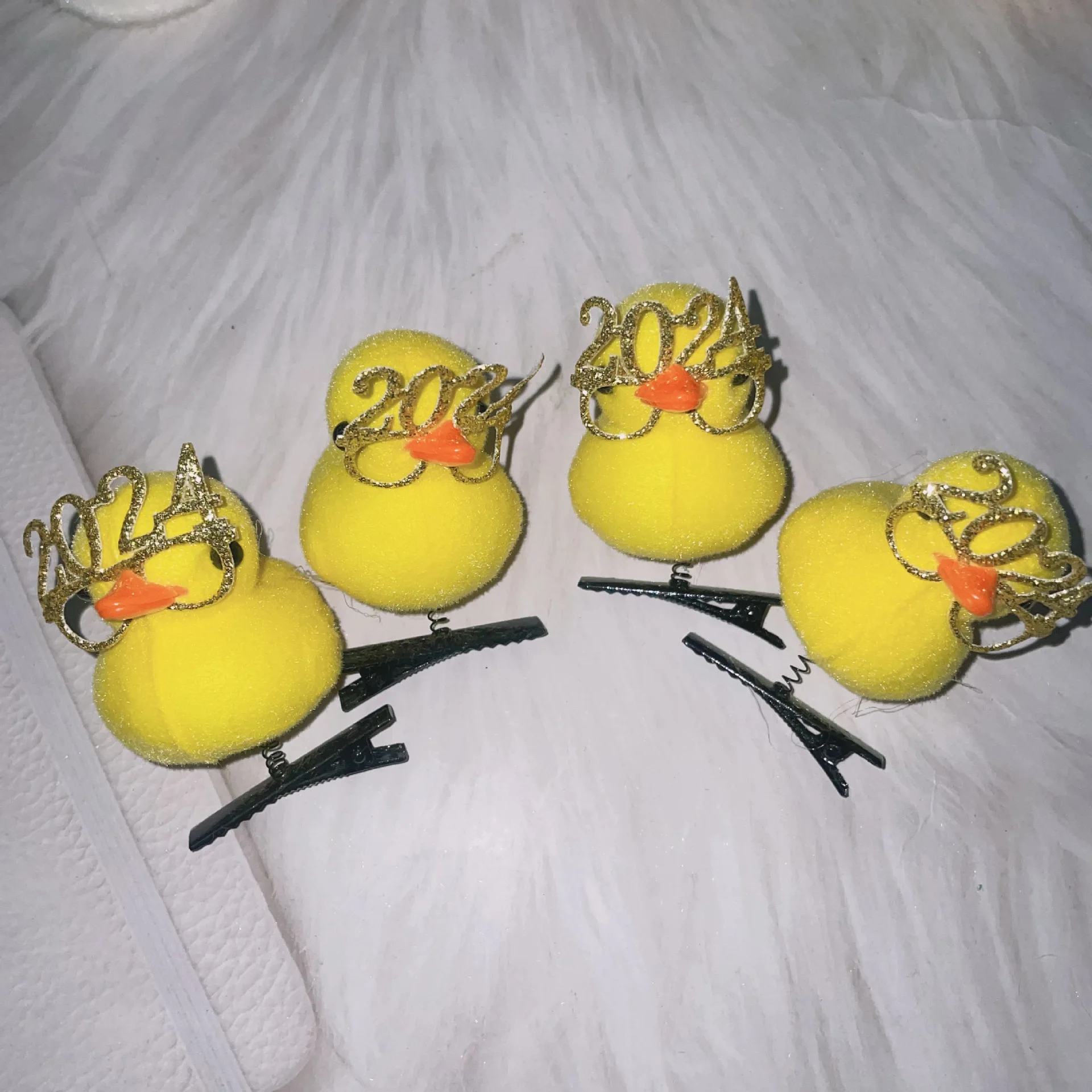 New Style Yellow Duck Spring Hairpin Street Stall Cartoon Duck Spring Hairpin Hairgrips For Hair Decoration