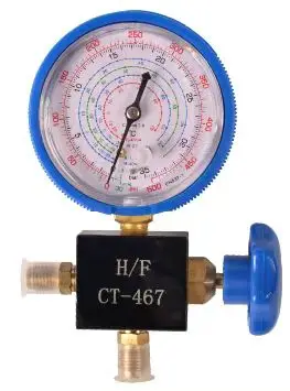 AC Aluminum Refrigeration Fits R410 R134A R12 R22 Refrigerants Machine Pressure Gauge Manifold Gauge